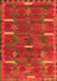 Serging Thickness of Machine Washable Southwestern Orange Country Area Rugs, wshtr1282org