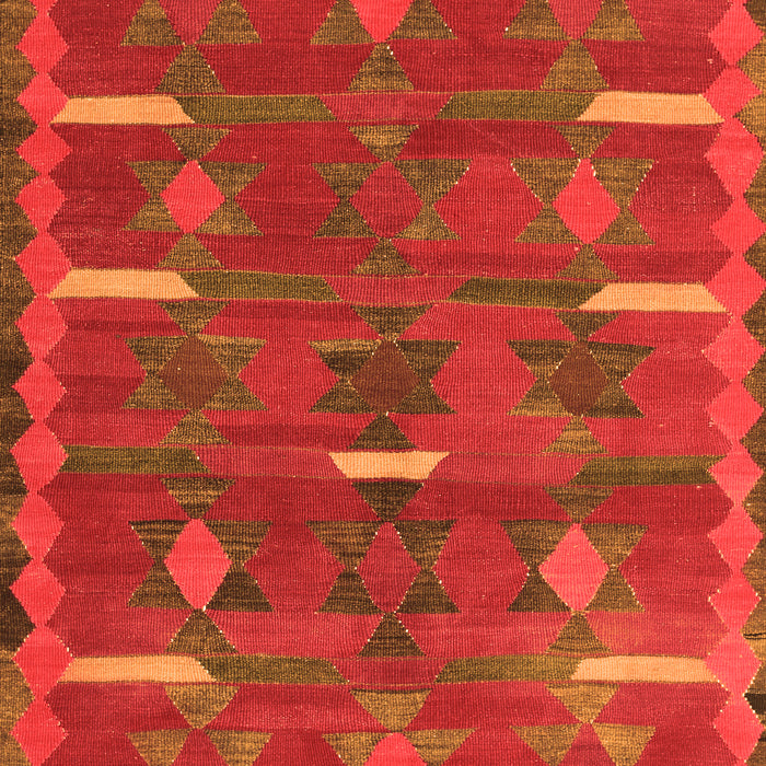 Serging Thickness of Machine Washable Southwestern Orange Country Area Rugs, wshtr1282org