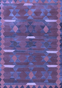 Southwestern Blue Country Rug, tr1282blu