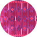 Round Machine Washable Southwestern Pink Country Rug, wshtr1282pnk