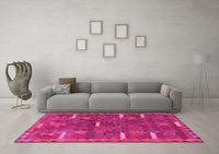 Machine Washable Southwestern Pink Country Rug, wshtr1282pnk