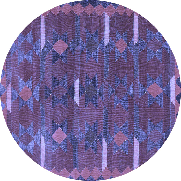 Round Southwestern Blue Country Rug, tr1282blu