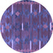 Round Southwestern Blue Country Rug, tr1282blu