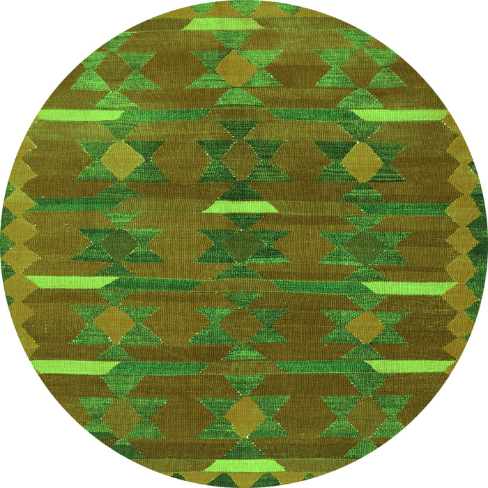 Square Southwestern Green Country Rug, tr1282grn