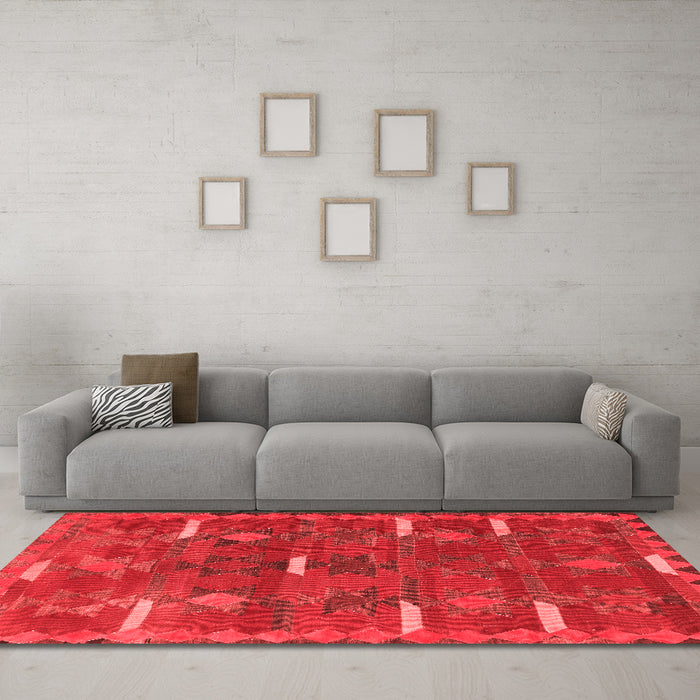 Country Red Washable Rugs