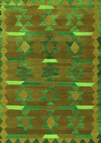 Southwestern Green Country Rug, tr1282grn