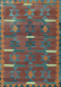 Southwestern Light Blue Country Rug, tr1282lblu