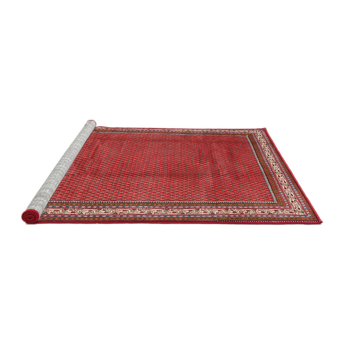 Sideview of Machine Washable Traditional Copper Red Pink Rug, wshtr1283