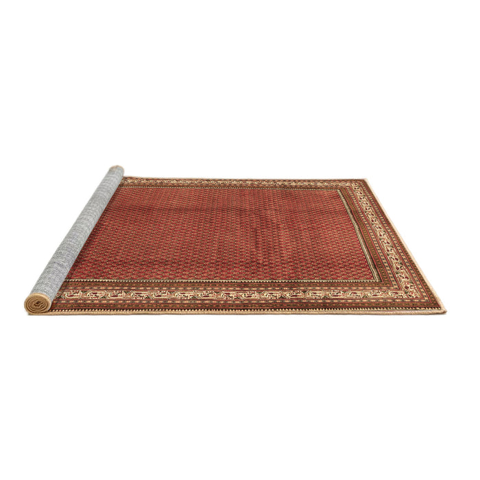 Sideview of Machine Washable Persian Brown Traditional Rug, wshtr1283brn