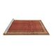 Sideview of Machine Washable Persian Brown Traditional Rug, wshtr1283brn