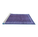 Sideview of Machine Washable Persian Blue Traditional Rug, wshtr1283blu