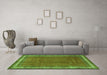 Machine Washable Persian Green Traditional Area Rugs in a Living Room,, wshtr1283grn