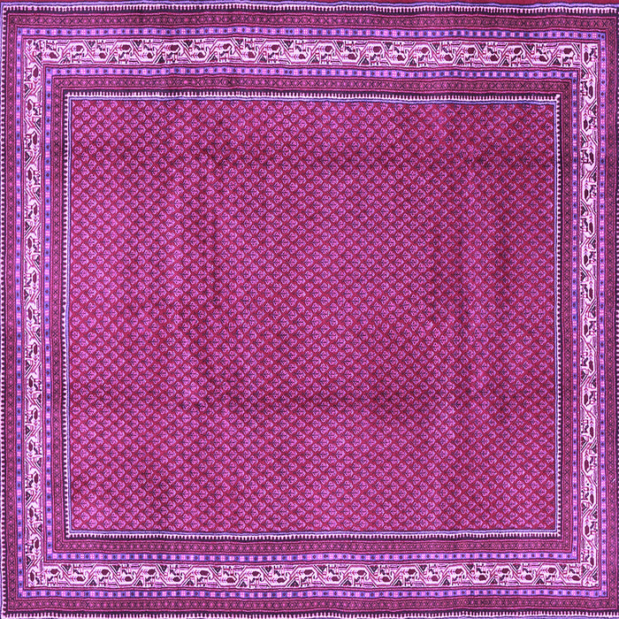 Square Machine Washable Persian Purple Traditional Area Rugs, wshtr1283pur