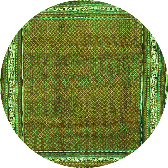 Machine Washable Persian Green Traditional Area Rugs, wshtr1283grn