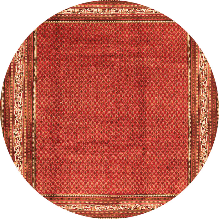 Square Persian Orange Traditional Rug, tr1283org