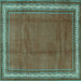 Square Persian Turquoise Traditional Rug, tr1283turq