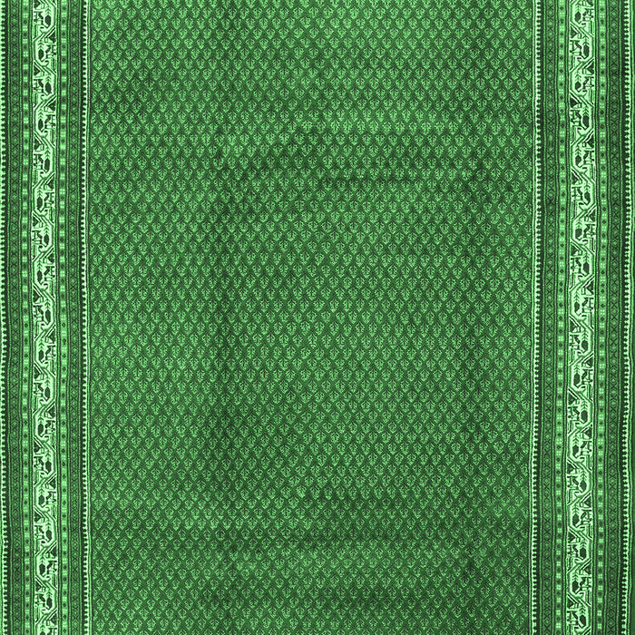 Machine Washable Persian Emerald Green Traditional Area Rugs, wshtr1283emgrn