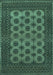 Machine Washable Southwestern Turquoise Country Area Rugs, wshtr1284turq