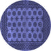 Round Southwestern Blue Country Rug, tr1284blu