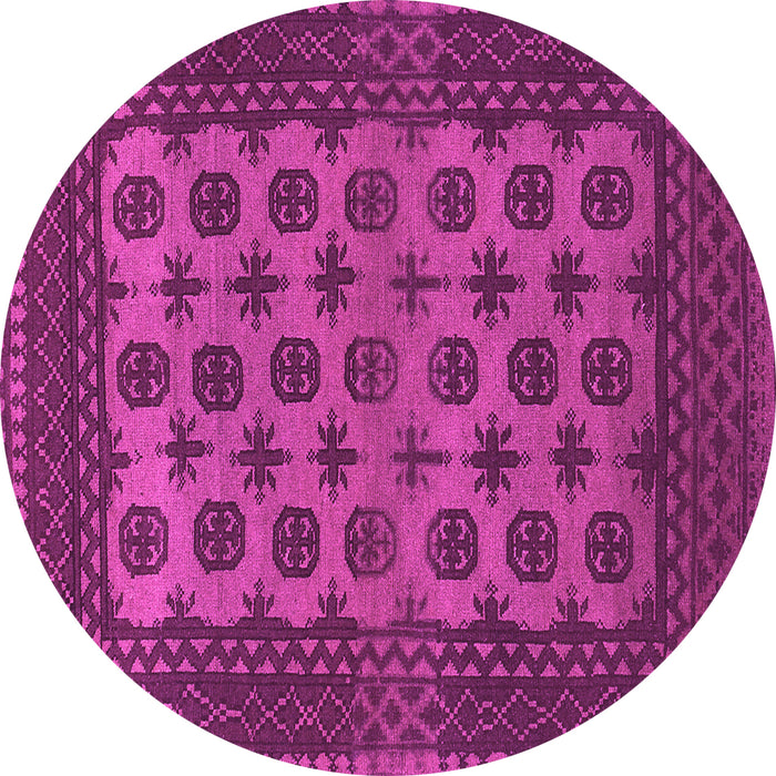 Round Machine Washable Southwestern Pink Country Rug, wshtr1284pnk