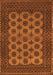 Serging Thickness of Machine Washable Southwestern Orange Country Area Rugs, wshtr1284org