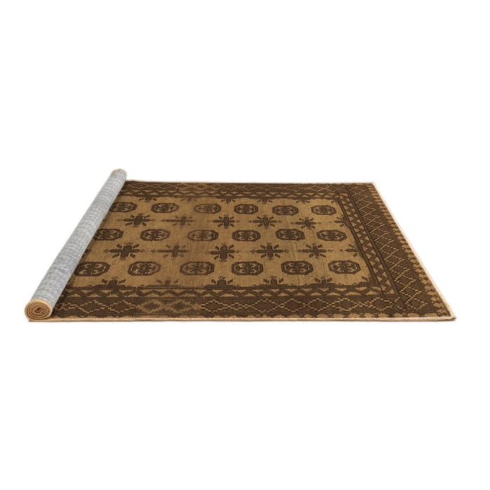 Sideview of Machine Washable Southwestern Brown Country Rug, wshtr1284brn