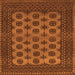 Round Machine Washable Southwestern Orange Country Area Rugs, wshtr1284org