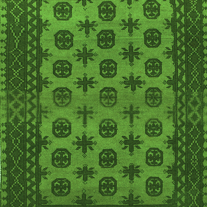 Serging Thickness of Machine Washable Southwestern Green Country Area Rugs, wshtr1284grn