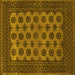 Square Southwestern Yellow Country Rug, tr1284yw