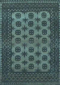 Southwestern Light Blue Country Rug, tr1284lblu