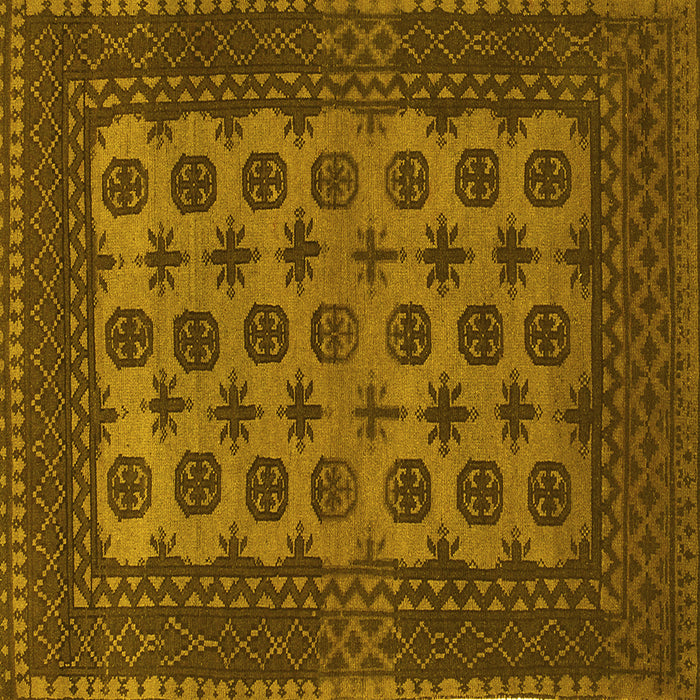 Square Machine Washable Southwestern Yellow Country Rug, wshtr1284yw