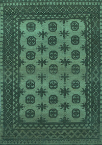 Southwestern Turquoise Country Rug, tr1284turq