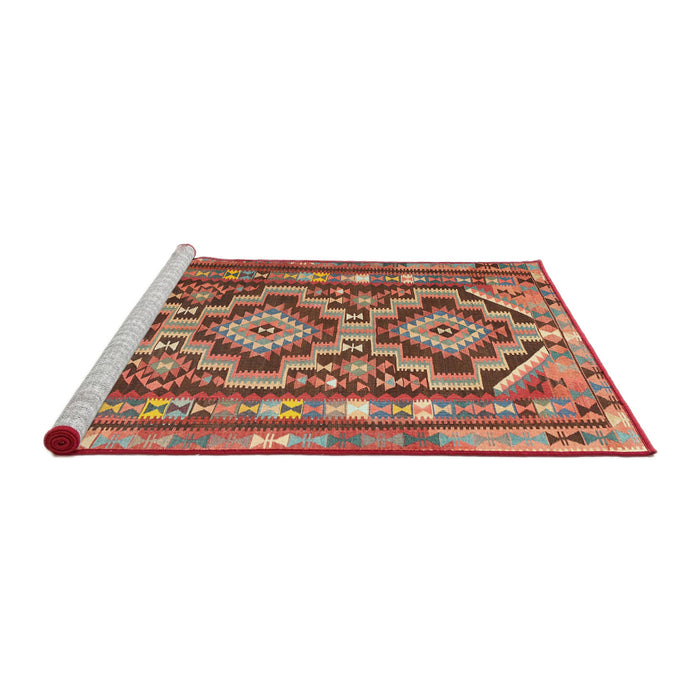 Sideview of Machine Washable Traditional Light Copper Gold Rug, wshtr1285