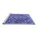 Sideview of Machine Washable Southwestern Blue Country Rug, wshtr1285blu