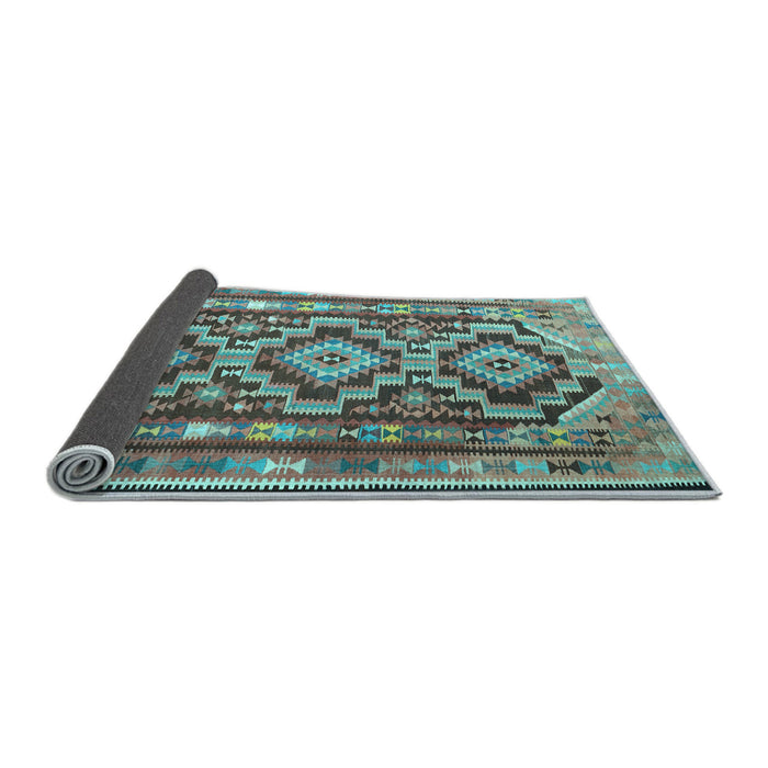 Sideview of Southwestern Light Blue Country Rug, tr1285lblu