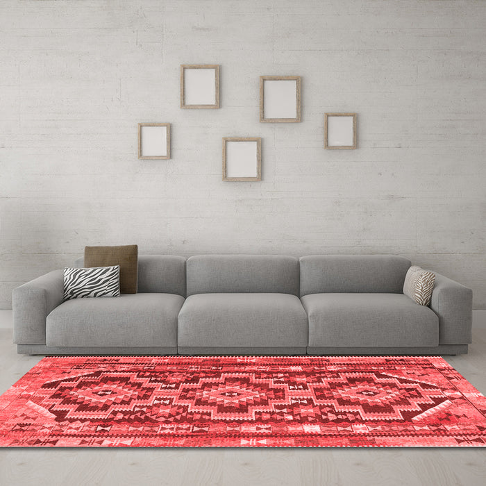 Country Red Washable Rugs