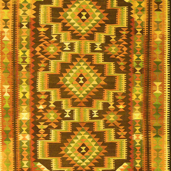 Machine Washable Southwestern Yellow Country Rug, wshtr1285yw