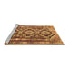 Sideview of Machine Washable Southwestern Brown Country Rug, wshtr1285brn