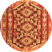 Square Southwestern Orange Country Rug, tr1285org