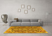 Machine Washable Southwestern Yellow Country Rug in a Living Room, wshtr1285yw