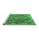 Sideview of Machine Washable Southwestern Emerald Green Country Area Rugs, wshtr1285emgrn
