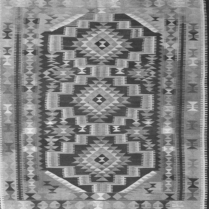 Round Machine Washable Southwestern Gray Country Rug, wshtr1285gry