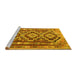 Sideview of Machine Washable Southwestern Yellow Country Rug, wshtr1285yw