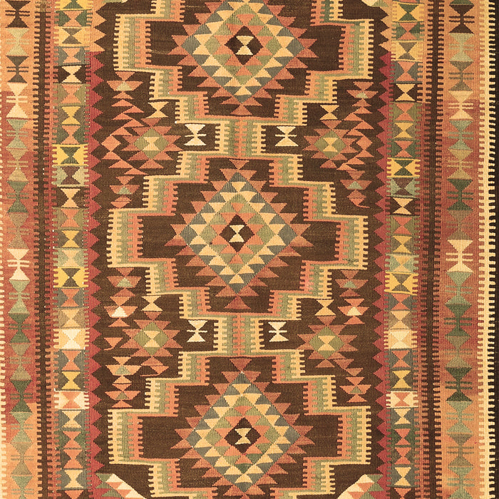 Machine Washable Southwestern Brown Country Rug, wshtr1285brn