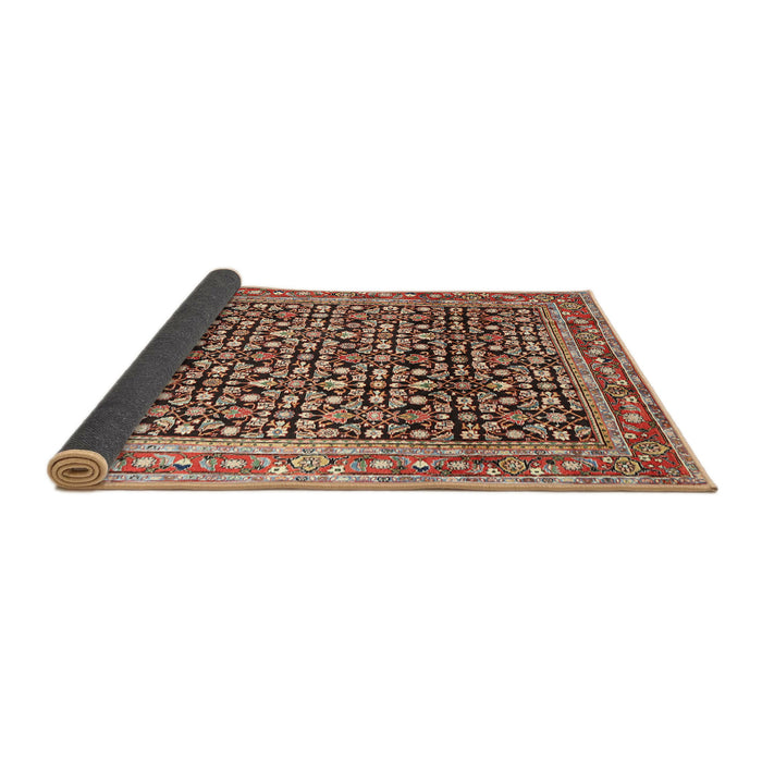 Sideview of Traditional Saffron Red Persian Rug, tr1286