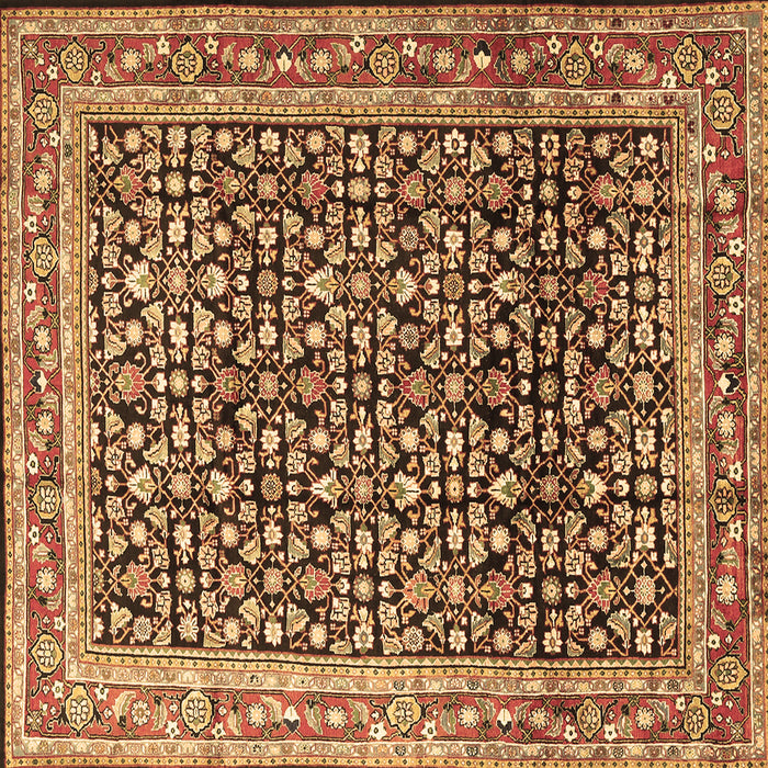 Square Machine Washable Persian Brown Traditional Rug, wshtr1286brn