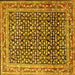 Square Persian Yellow Traditional Rug, tr1286yw