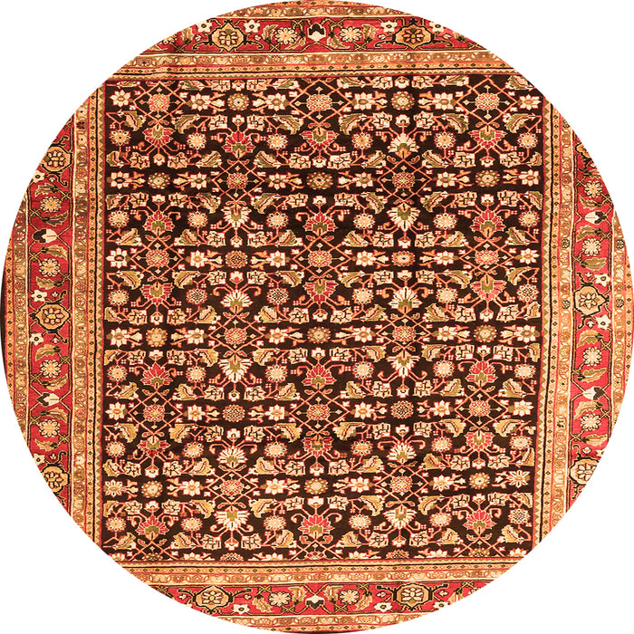Machine Washable Persian Orange Traditional Area Rugs, wshtr1286org