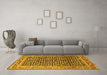 Machine Washable Persian Yellow Traditional Rug in a Living Room, wshtr1286yw