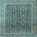 Square Persian Light Blue Traditional Rug, tr1286lblu